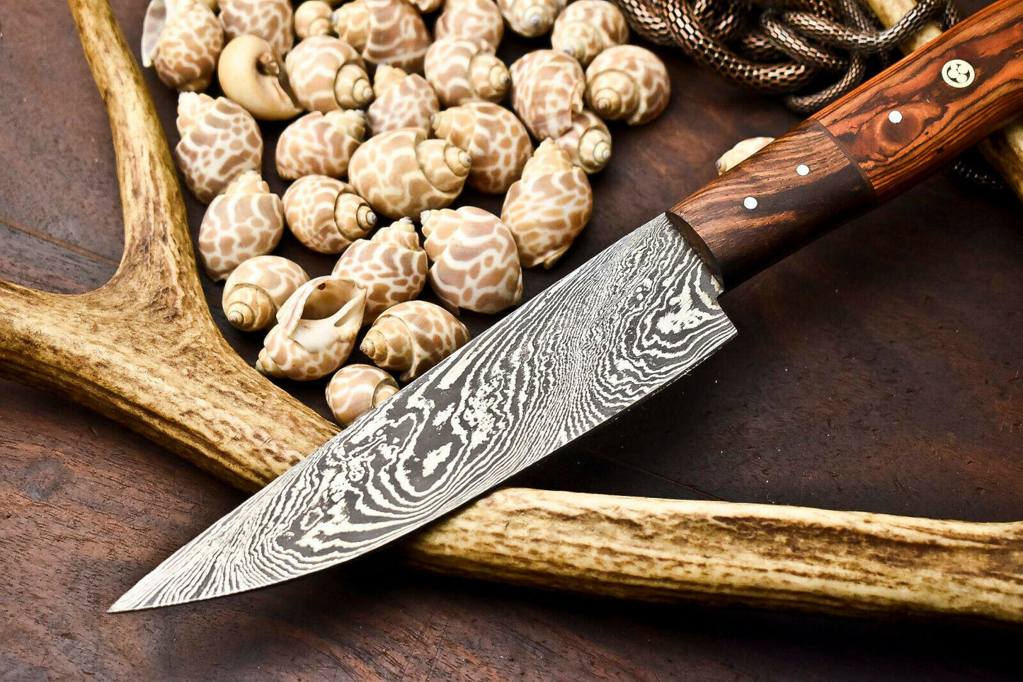 HS-280 Hand Made Damascus Steel Blade Chef Kitchen Full Tang Knife | Hard Wood