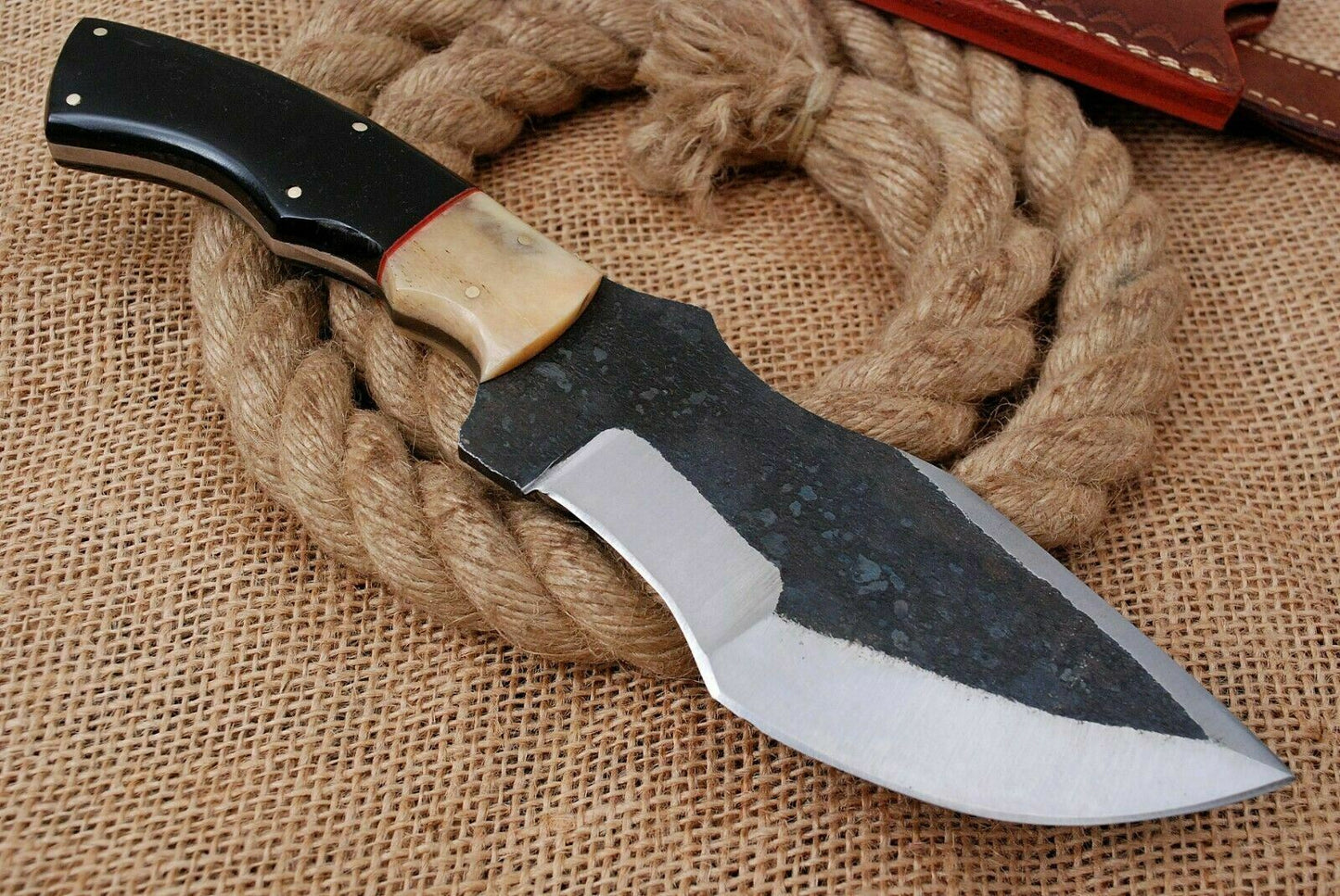 HS-936 Custom Handmade High Carbon Tracker-Hunting Knife With Buffalo Horn Handle