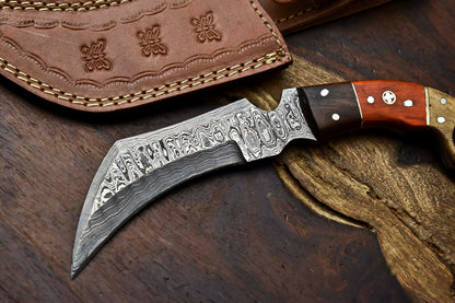 HS-897 Cutlery Salvation Handmade Damascus Hunting Blade Karambit Full Tang Knife