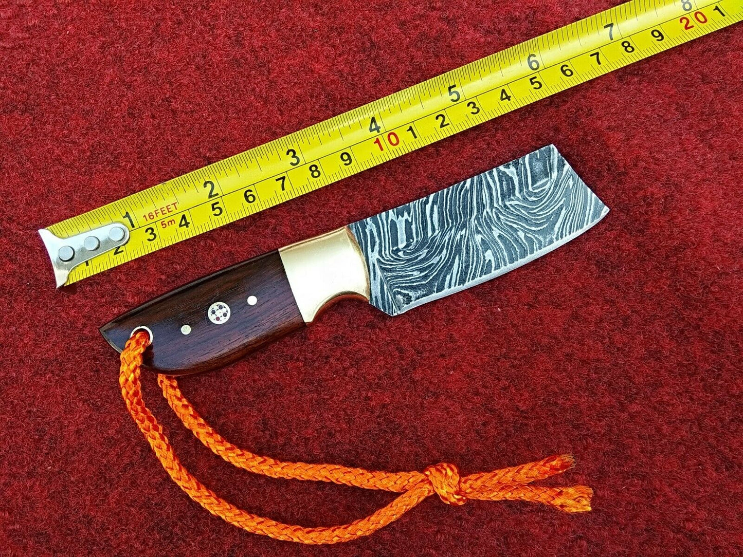 HS-991 Custom Handmade Knife Cowboy Brass Bolster Forged Damascus Steel