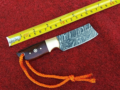 HS-991 Custom Handmade Knife Cowboy Brass Bolster Forged Damascus Steel