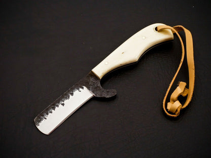 HS-952 Carbon Steel Cowboy Bull Cutter Knife – Full Tang, 6 Inch, Leather Sheath