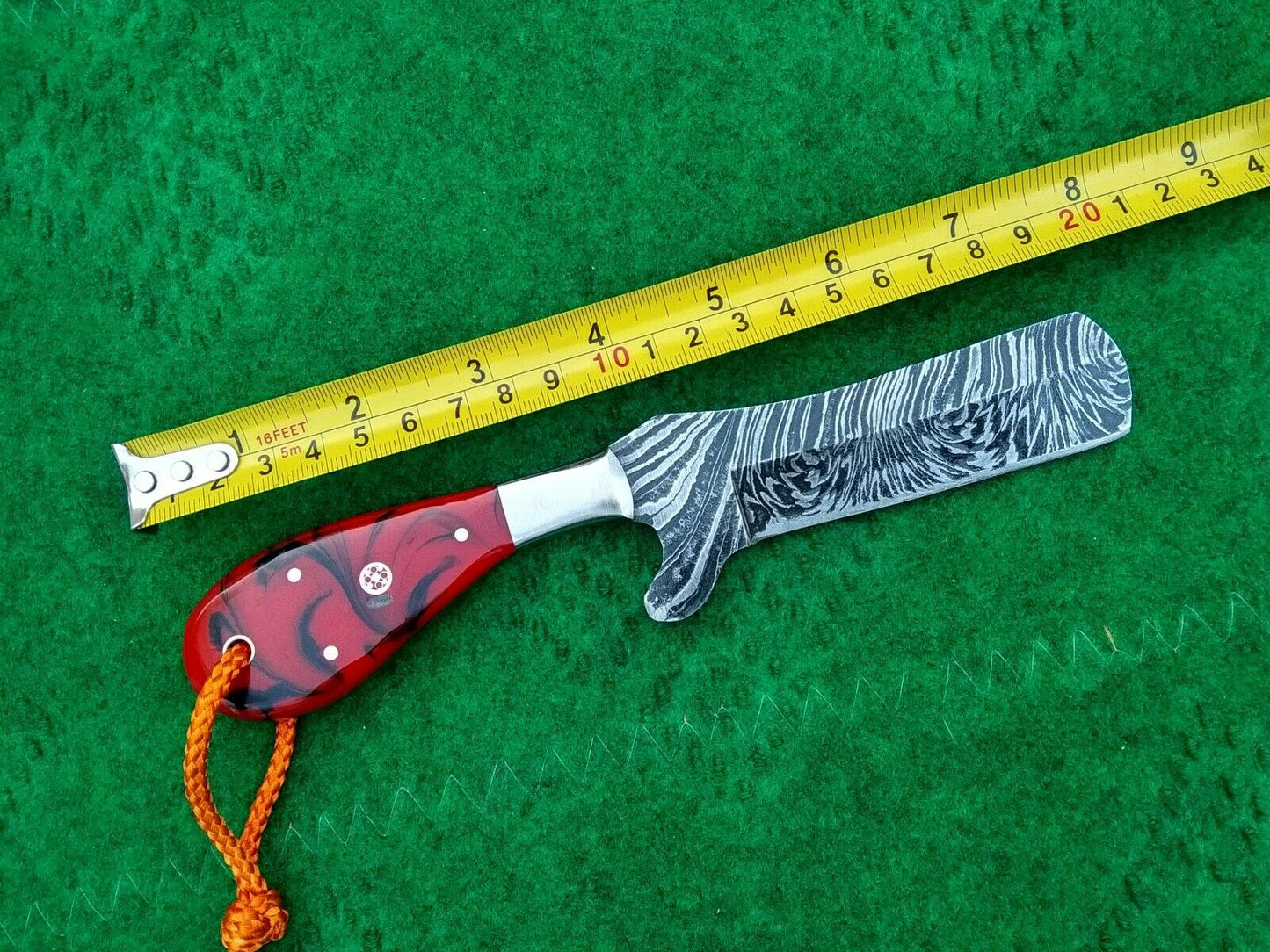 HS-993 COWBOY KNIFE CUSTOM HANDMADE EDC DAMASCUS HUNTING OUTDOOR PANCAKE SHEATH FREE