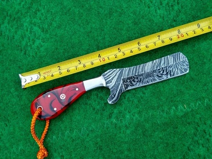 HS-993 COWBOY KNIFE CUSTOM HANDMADE EDC DAMASCUS HUNTING OUTDOOR PANCAKE SHEATH FREE