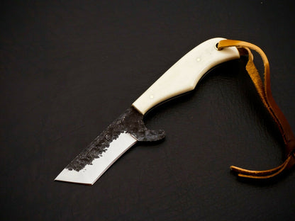 HS-957 Carbon Steel Cowboy Bull Cutter Knife – Handmade, Belt Carry, 6 Inch