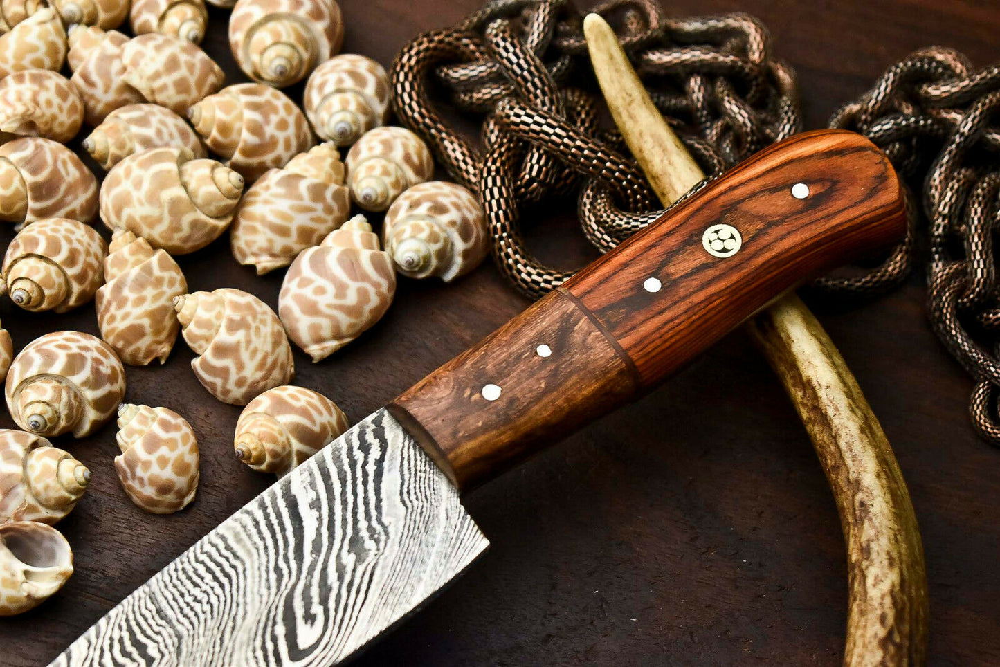 HS-279 Hand Made Damascus Steel Blade Chef Kitchen Full Tang Knife | Hard Wood