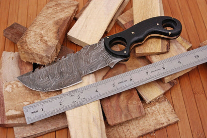 HS-930 Custom Handmade Damascus Steel Hunting/Tracker knife - Aweosme Micarta  Handle