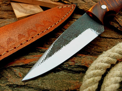 HS-590  Custom Handmade Damascus Skinner knife with wood handle