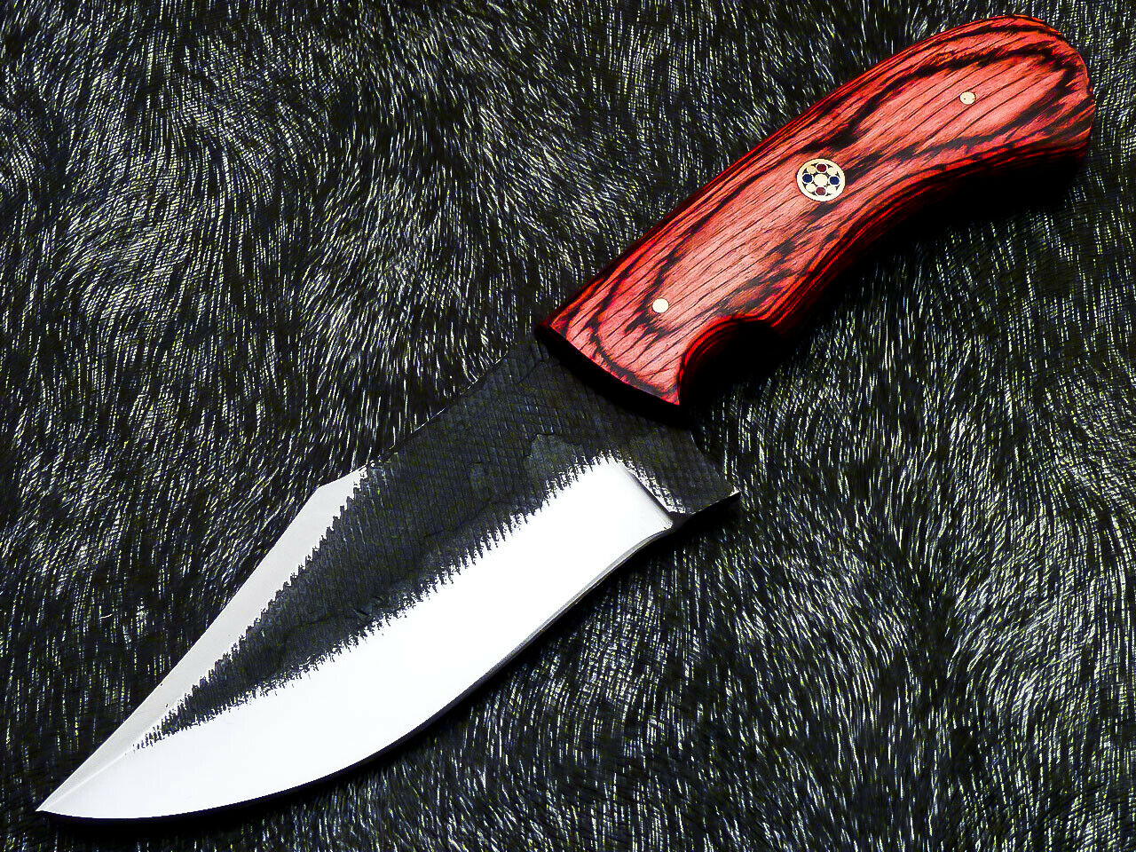 HS-578 Custom Hand Forged High Carbon Real File Steel Blade - 8" Skinning Knife