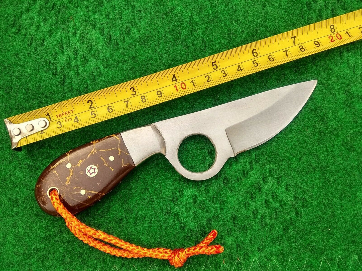HS-986 Cowboy Knife Custom Handmade USA index Finger Tool Steel Skinner Knife