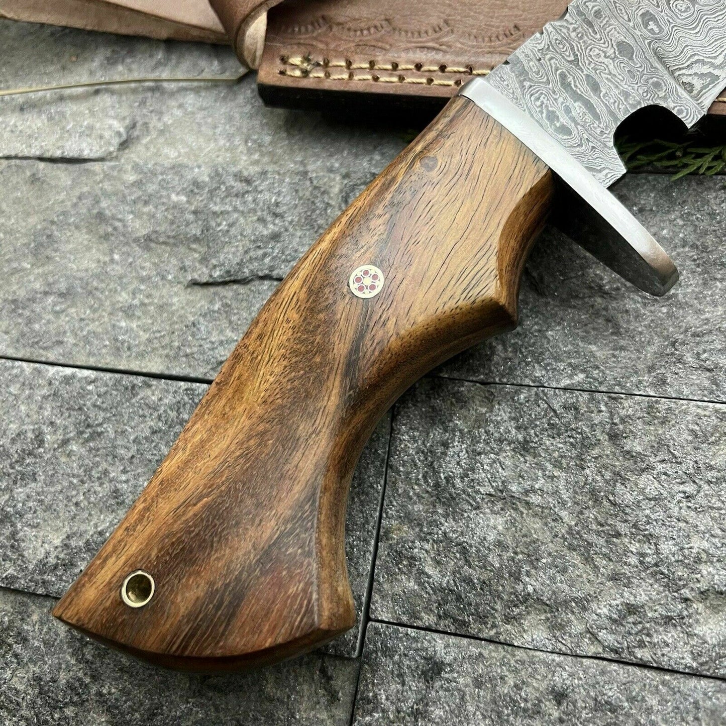 HS-863 14' BLADE Custom Hand Forged Damascus Steel Hunting Bowie knife W/Sheath