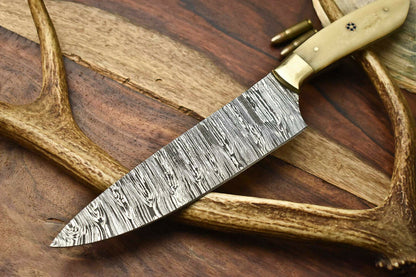 HS-265 Hand Made Damascus Steel Blade Chef Kitchen Full Tang Knife | CAMEL BONE Best gift for mom