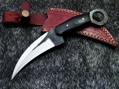 HS-891 Hand Forged Railroad Spike Carbon Steel Blade 11" Karambit Knife