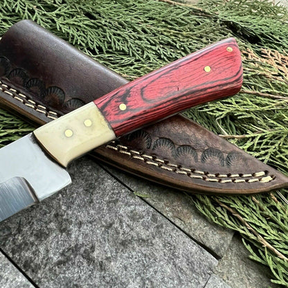 HS-383 '' Custom Handmade D2 Steel High Polish Hunting Skinner Knife W/Sheath