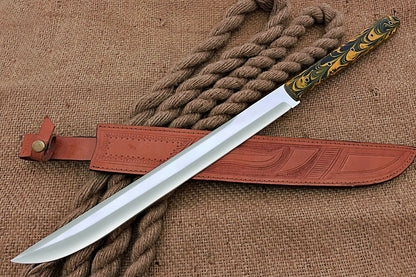 HS-1102 | Custom Handmade Steel D2 Fighter Hunting Combat Mini Sword knife With Resin Handle