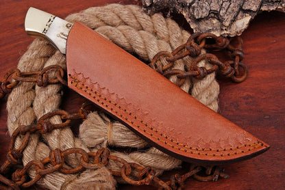 HS-432 | Custom Handmade Damascus Steel Hunitng Knife - Stag Horn Handle