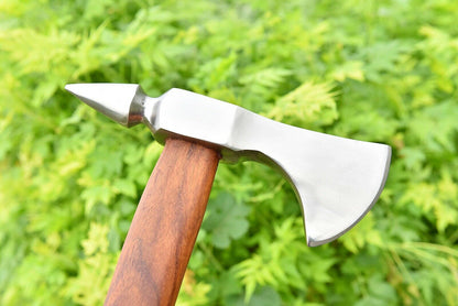 HS-1059 | Custom Handmade High Carbon Hand Forged Tomahawk knife, Hatchet, Axe,Integral Natural Wood