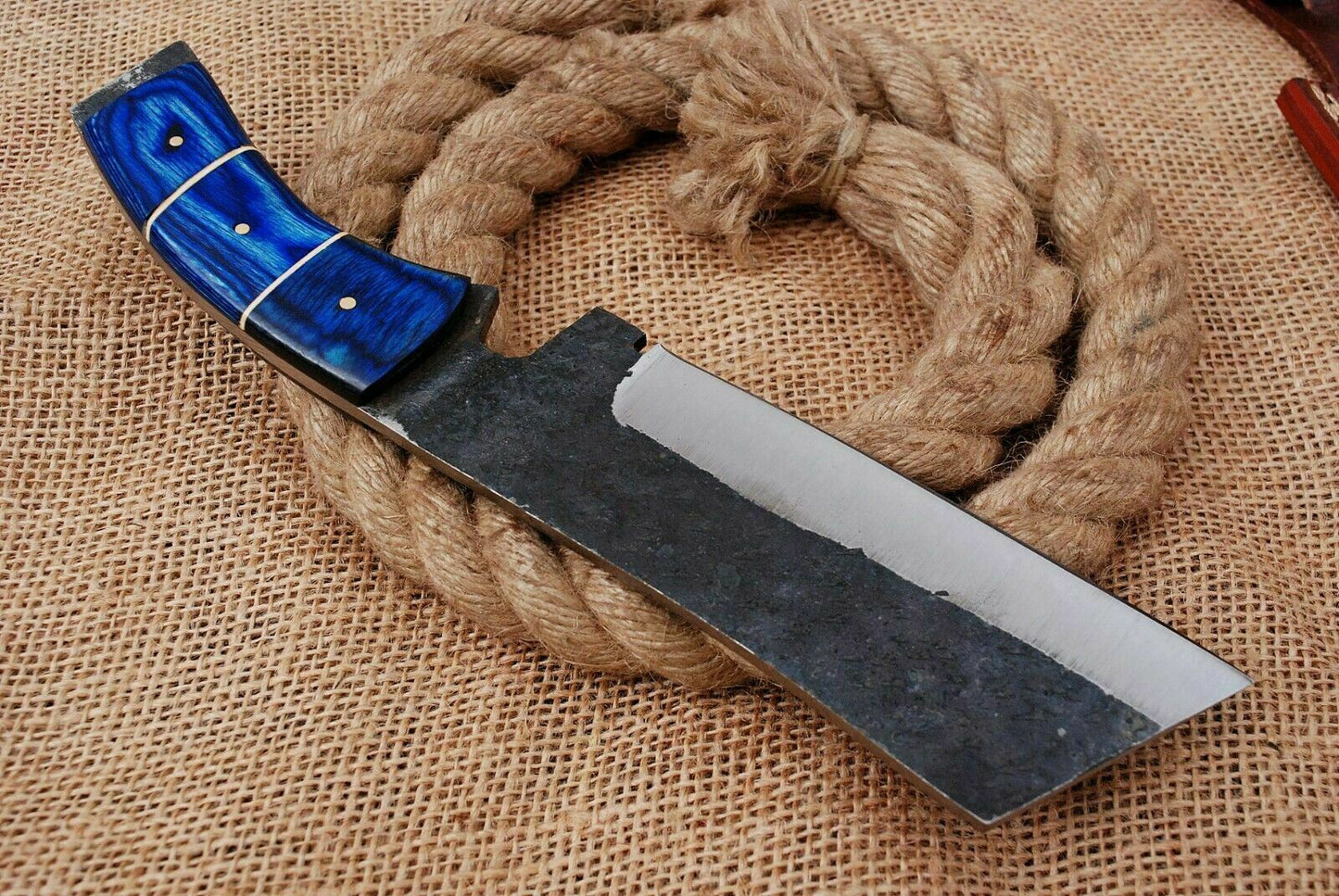 HS-465  Custom Handmade Railroad Steel Cleaver Knife With Hard Resin Handle
