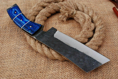 HS-465  Custom Handmade Railroad Steel Cleaver Knife With Hard Resin Handle