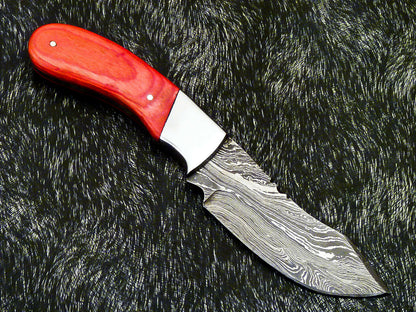 HS-582 Custom Hand Forged Damascus Steel 8" Hunting Knife - Pakka Wood