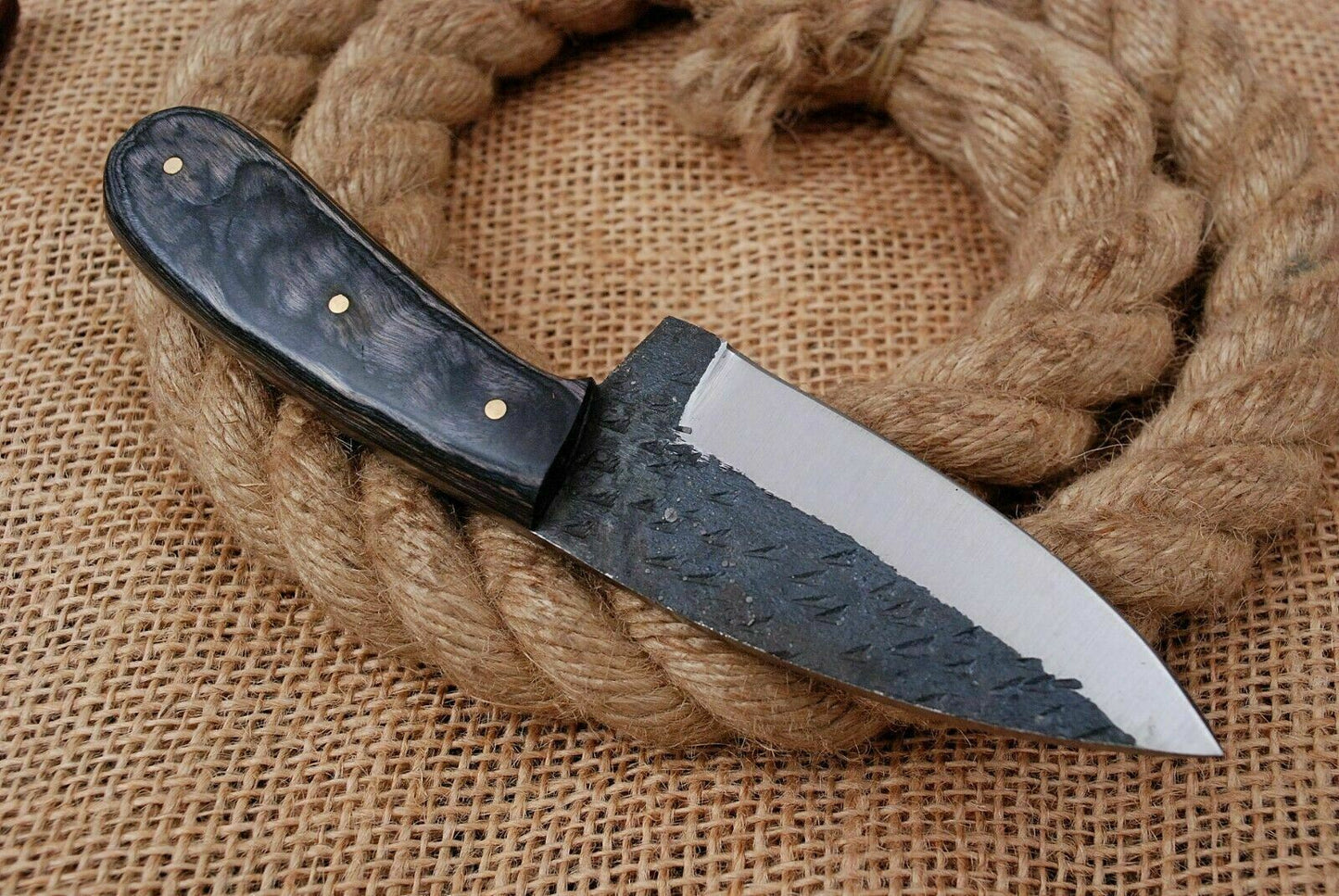 HS-747 6.0'' Custom Handmade High Carbon Mini Skinner Knife With Black Wood Handle