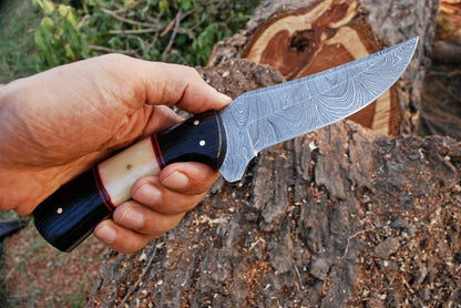 HS-362 '' Handmade Forged Damascus Steel Hunting Skinner Fix Blade Knife
