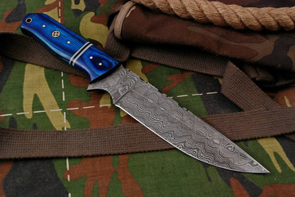 Damascus Large Hunting Skinner Knife 11.5" – Pakkawood | HS-359