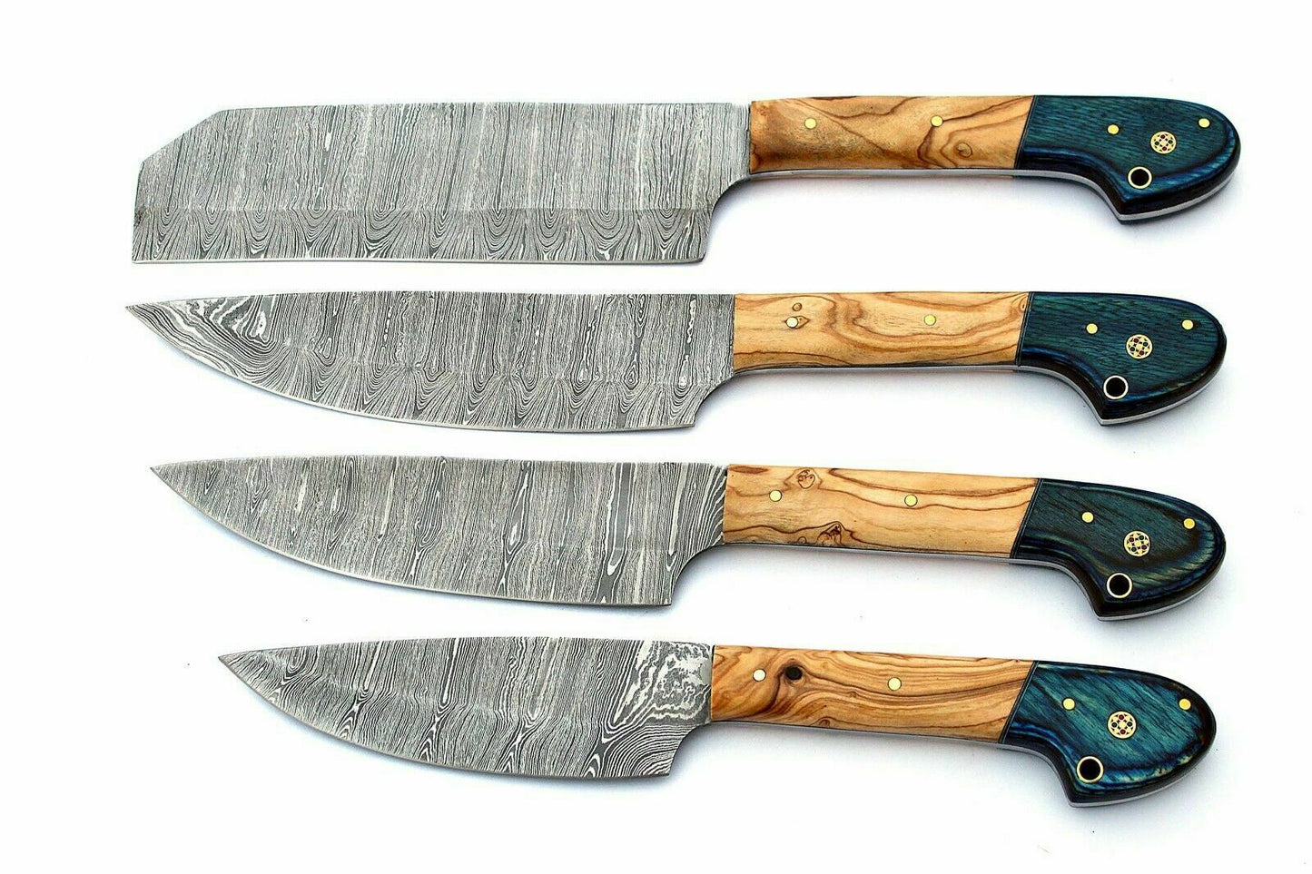 High carbon Damascus steel knife blade with 58 to 60 HRC hardness professional kitchen knife