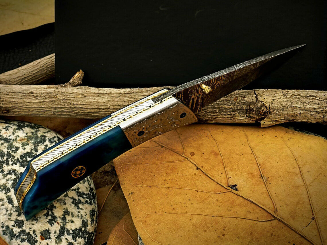 Damascus Steel Pocket Folding Knife – Liner Lock | HS-1114