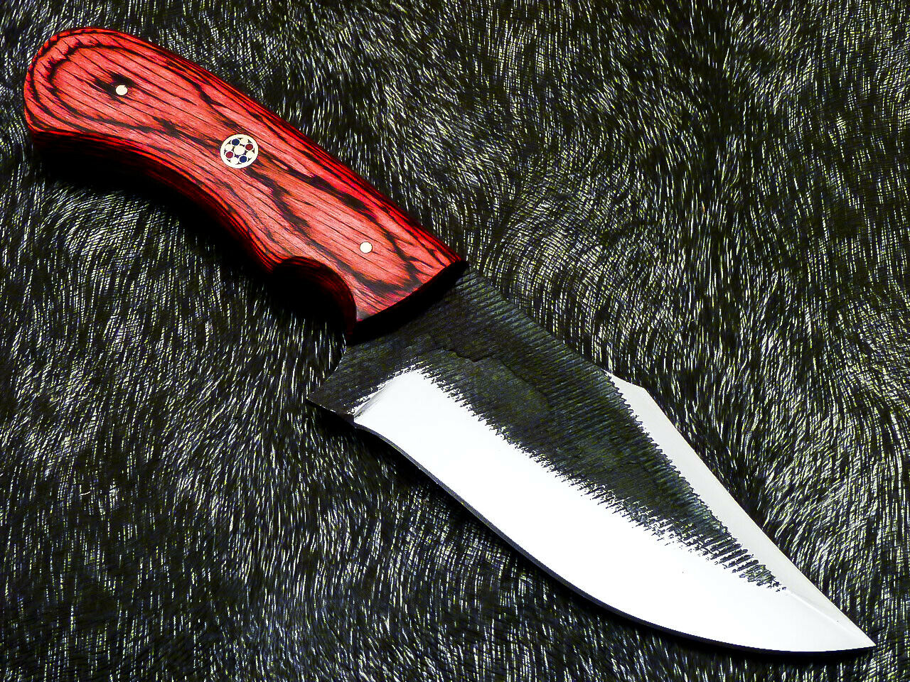 HS-578 Custom Hand Forged High Carbon Real File Steel Blade - 8" Skinning Knife