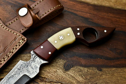 HS-902Handmade Damascus Hunting Blade Karambit Full Tang Knife Best Gifts