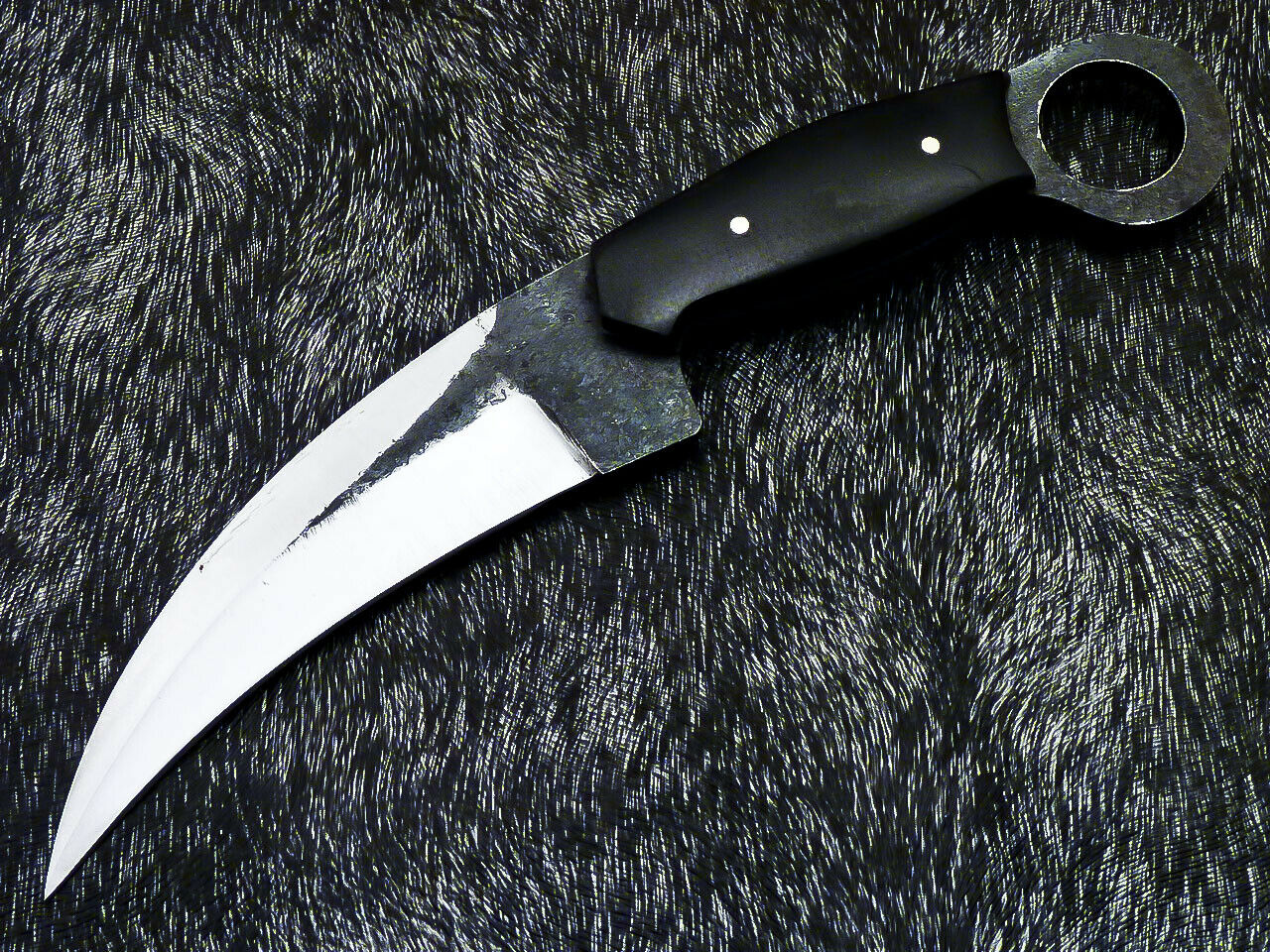 HS-891 Hand Forged Railroad Spike Carbon Steel Blade 11" Karambit Knife
