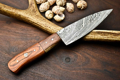 HS-279 Hand Made Damascus Steel Blade Chef Kitchen Full Tang Knife | Hard Wood