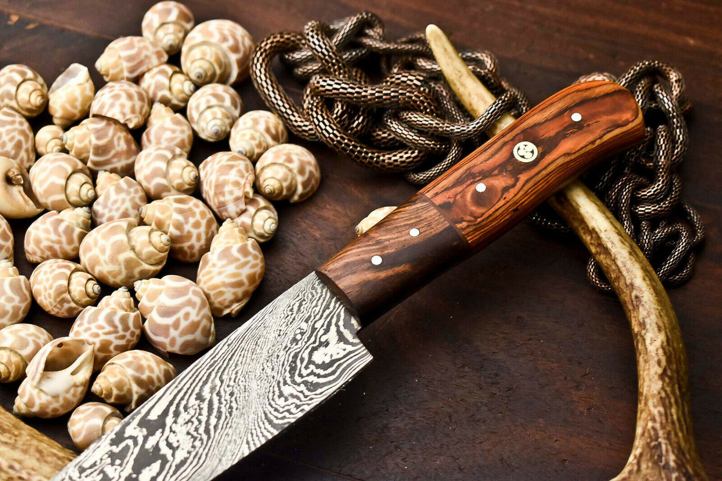 HS-280 Hand Made Damascus Steel Blade Chef Kitchen Full Tang Knife | Hard Wood