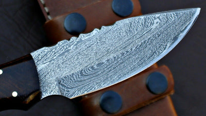 HS-576  CUSTOM HAND FORGED DAMASCUS STEEL HUNTING SKINNER KNIFE