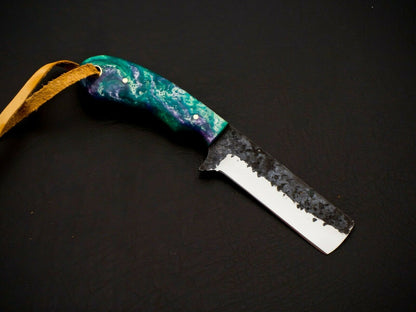 HS-956 Carbon Steel Cowboy Bull Cutter Knife – 7.5 Inch, Resin Handle, Leather Sheath