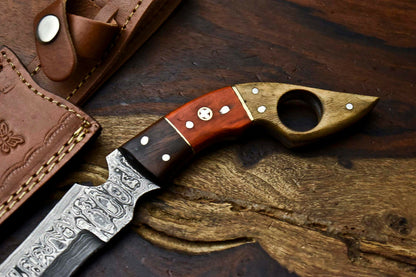 HS-897 Cutlery Salvation Handmade Damascus Hunting Blade Karambit Full Tang Knife