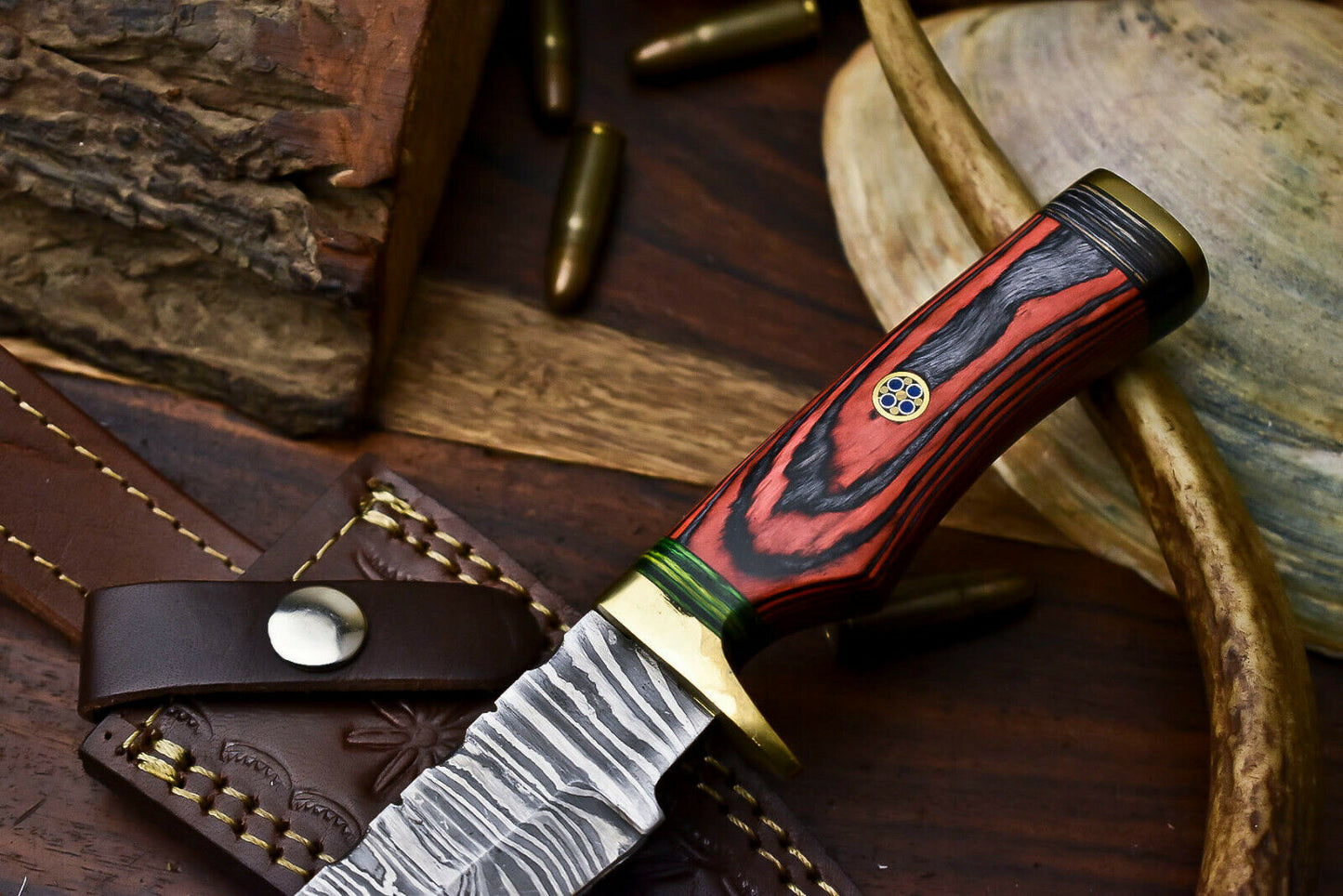 HS-373 ''  Handmade Damascus Steel Blade Hunting Knife