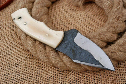 HS-748 6.0'' Custom Handmade High Carbon Mini Skinner Knife With Camel Bone Handle