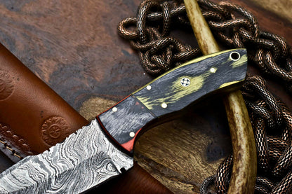 HS-616 Handmade Damascus Skinning Blade Camping Full Tang Knife