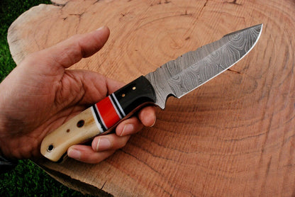 HS-363 '' 9.25" Handmade Damascus Steel Hunting Skinner Camping Knife