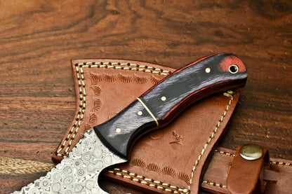 HS-1052 Handmade Damascus Mini Axe Blade Camping Full Tang Axe For Sale