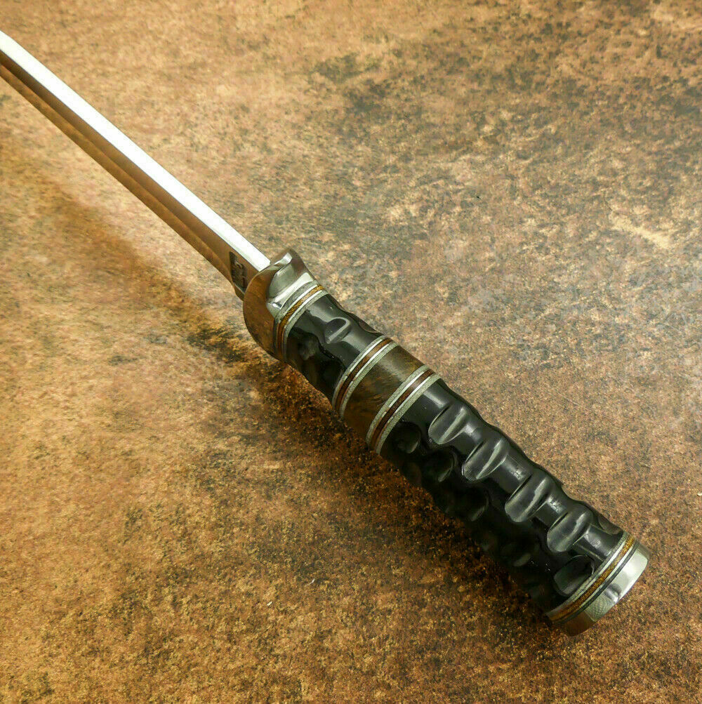 HS-378 '' Custom Handmade D2 Tool Steel 15" Bull Horn Handle Hunting/Survival/Bowie Knife