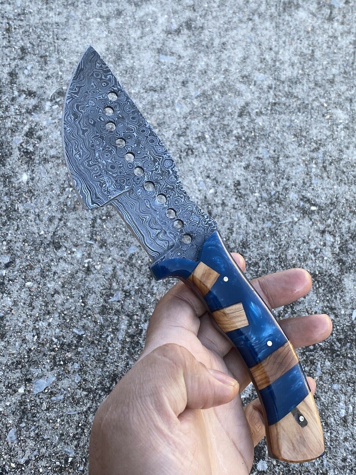 HS-928 Custom Handmade Damascus Tracker/Hunitng Knife With Wood Handle Handle