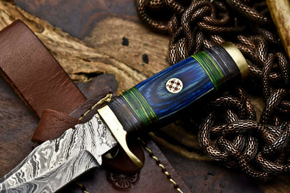HS-676 Custom HandMade Damascus Steel Blade Hunting Miniature Knife | HARD WOOD