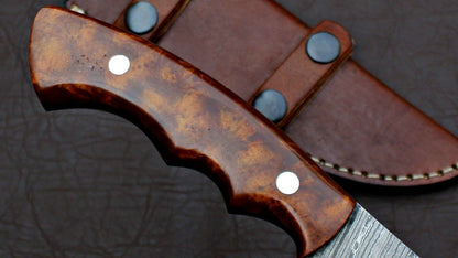 HS-588 CUSTOM HANDMADE DAMASCUS STEEL HUNTING CAMP SKINNER KNIFE