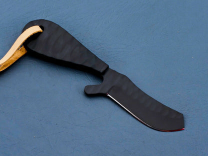 HS-945 Custom Hand Forged 6.00" J2 Tool Steel Ceramic Coating Bull Cutter Knife