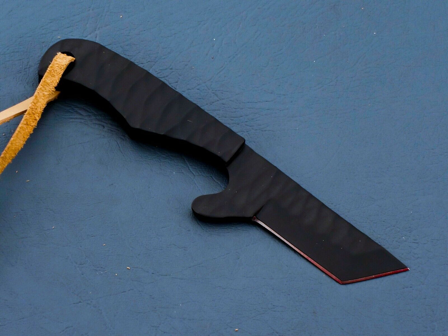 HS-946 Hand Forged J2 Steel Bull Cutter Knife – Ceramic Coated Blade with Leather Sheath