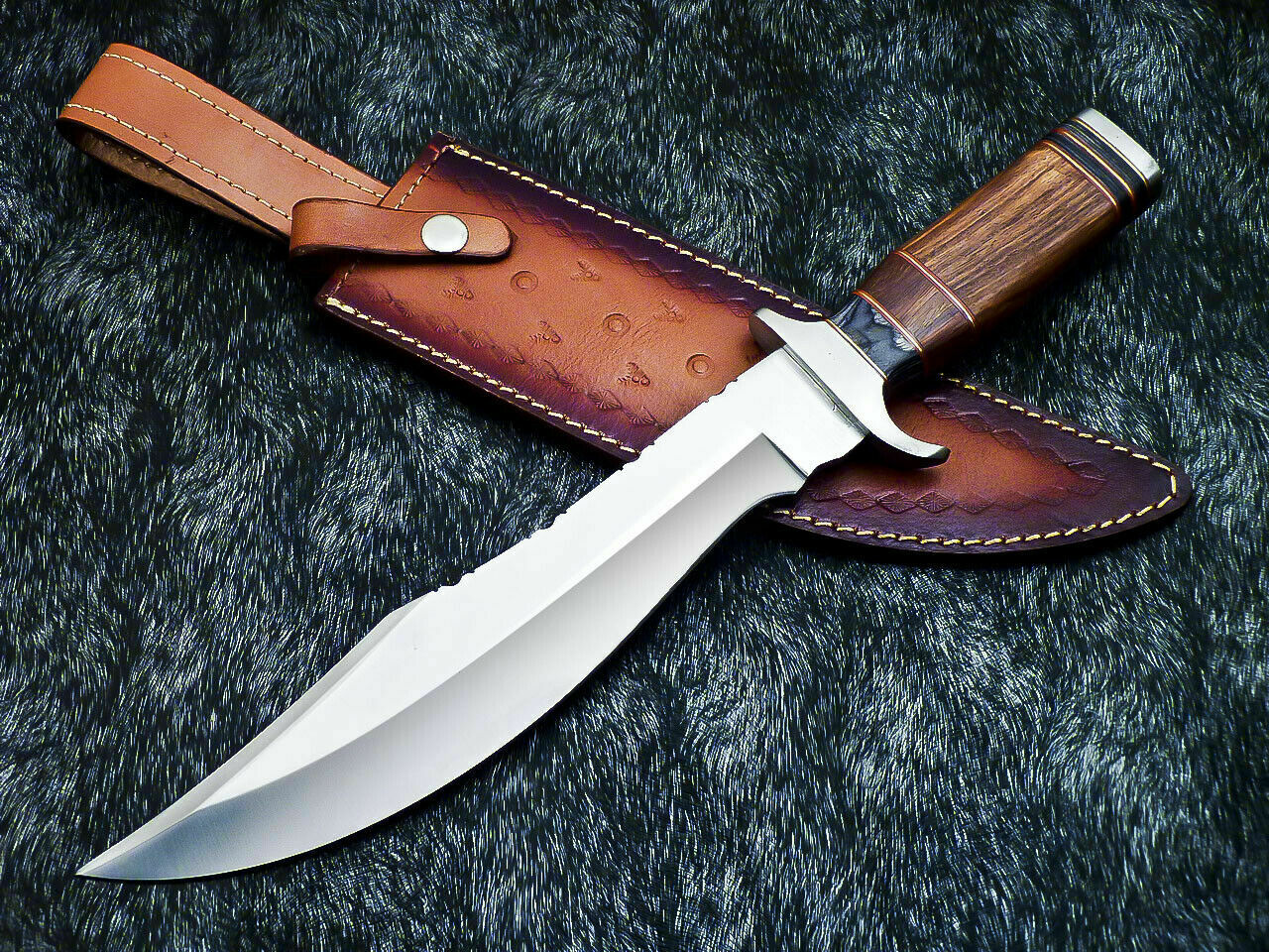HS-313 Custom Handmade D2 TOOL Steel Blade 15" Bowie Hunting Knife Hard Wood
