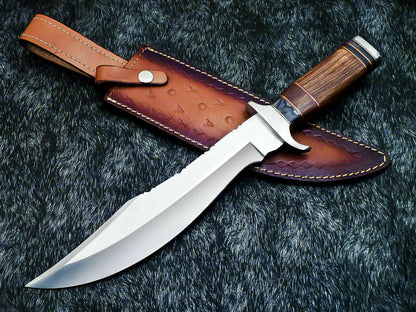 HS-313 Custom Handmade D2 TOOL Steel Blade 15" Bowie Hunting Knife Hard Wood